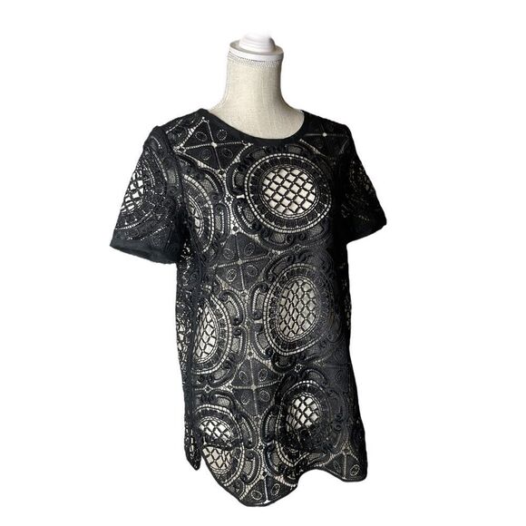 Sundance Black Shadow Dance Open Knit Crochet Eyelet Top Size XS - Picture 4 of 14